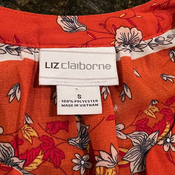 Liz Claiborne Burnt Orange (Rust) Floral Print Top - Picture 2 of 12